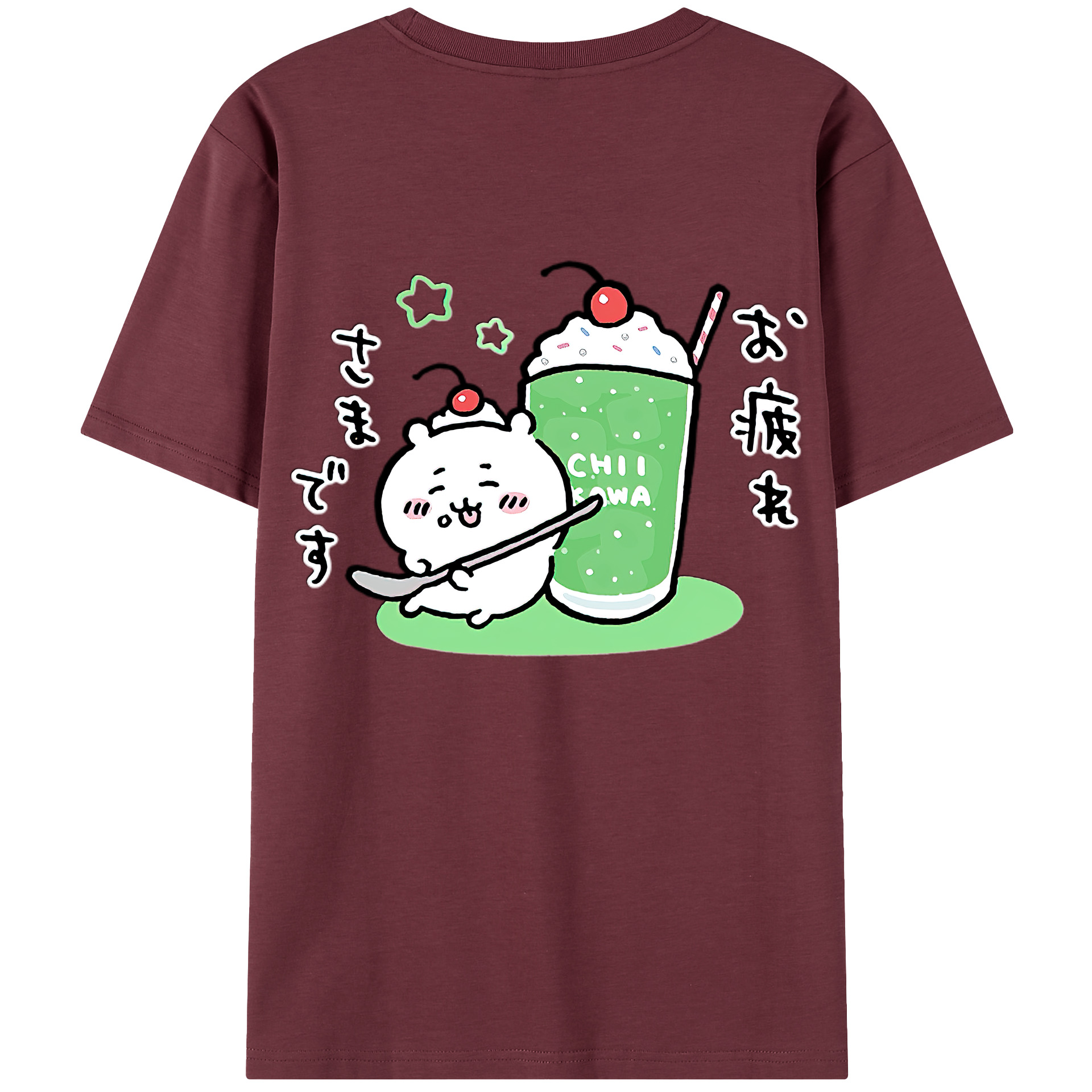 （画像用） ちいかわ ちいかわ Chii-kawa chiikawa 綿100％半袖Tシャツ（背面プリント）